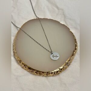 SAGITTARIUS Coin Necklace‎ | Dainty SILVER Zodiac Pendant Chain